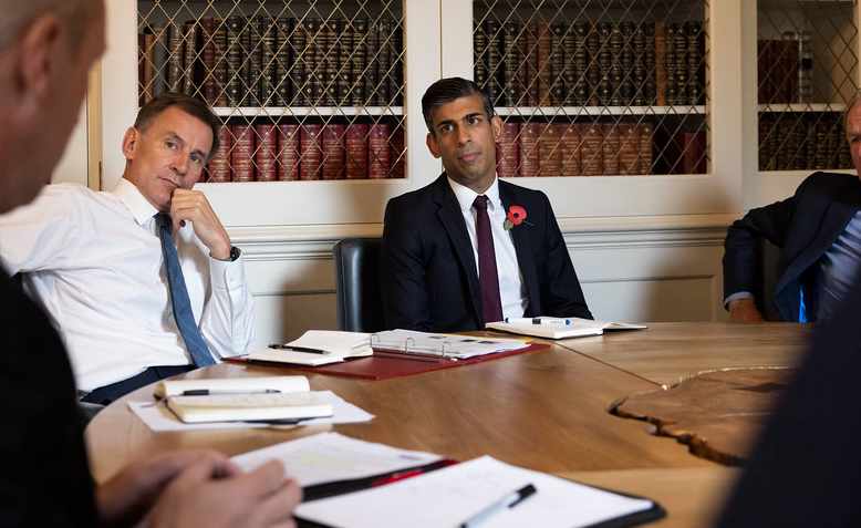 Jeremy Hunt and Rishi Sunak at Westminster, November 2022. Photo: Number 10/Simon Dawson