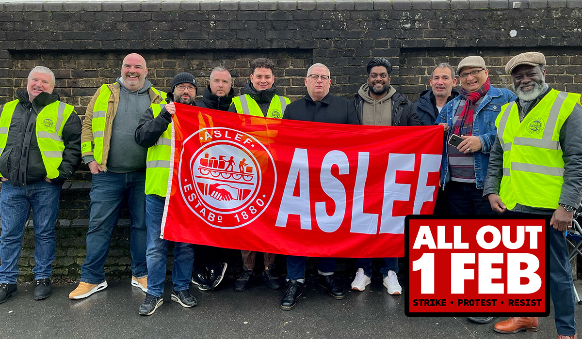 Aslef picket line