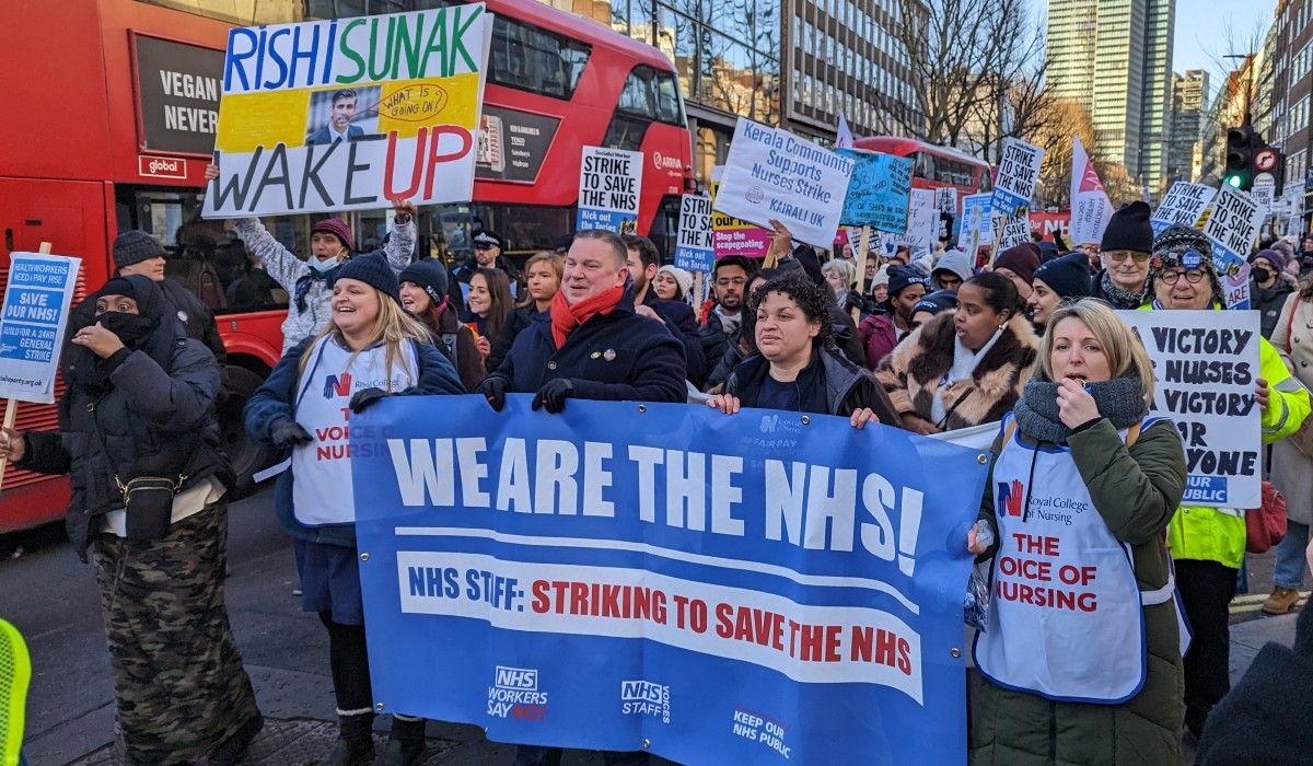 NHS strike solidarity march, London