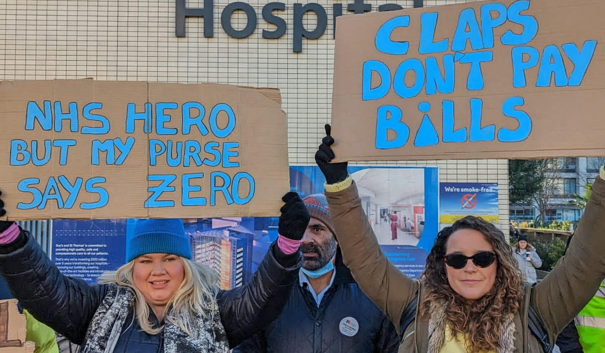 Striking NHS workers