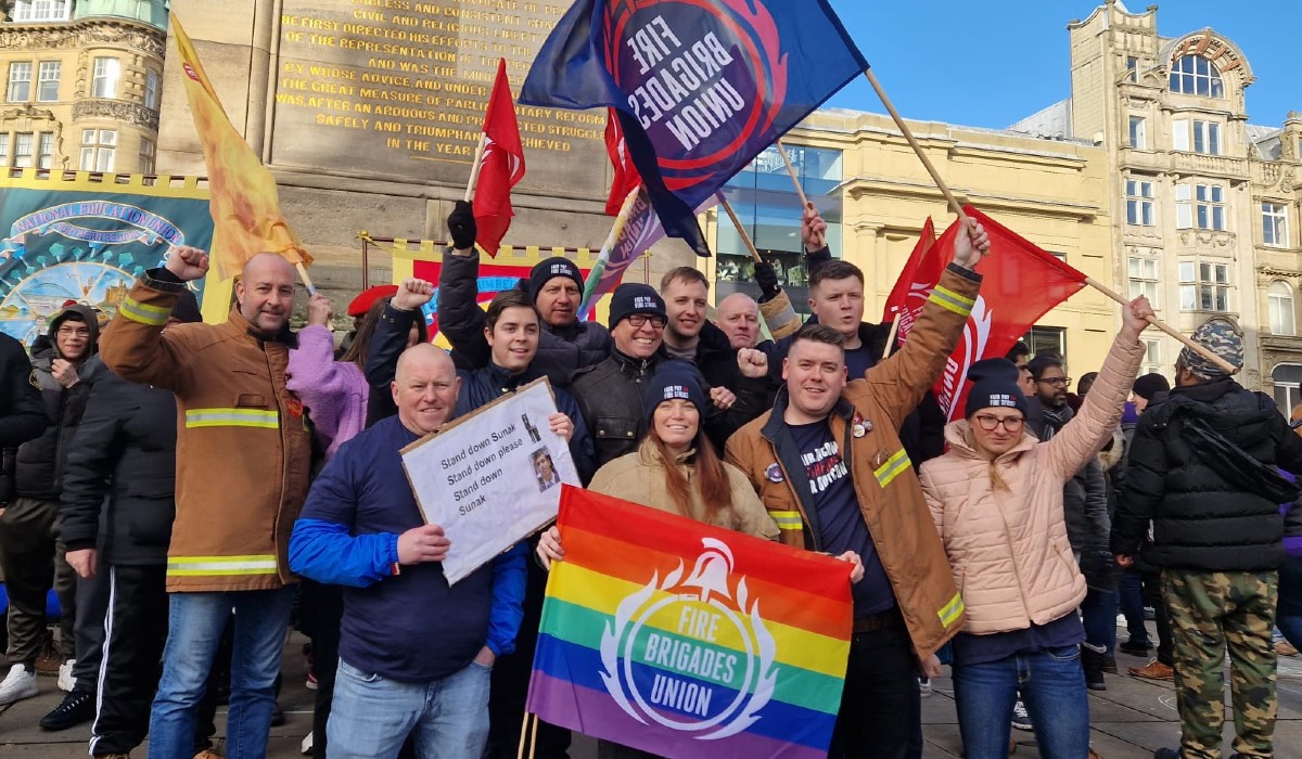 FBU members rallying on 1 Feb