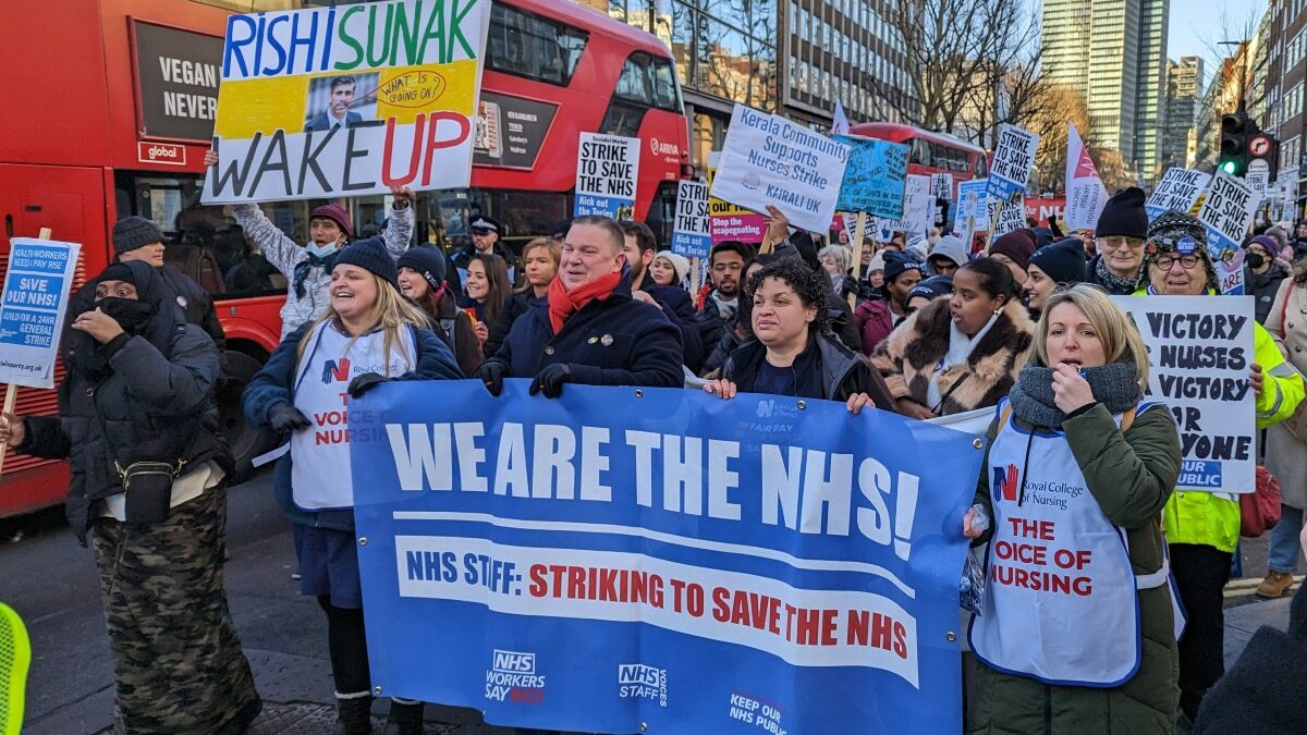 NHS strike solidarity march, London