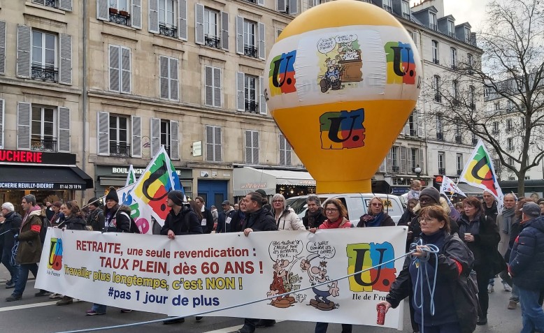 Protesters in Paris 11 Feb, demanding no raise to retirement age | Photo: John Mullen