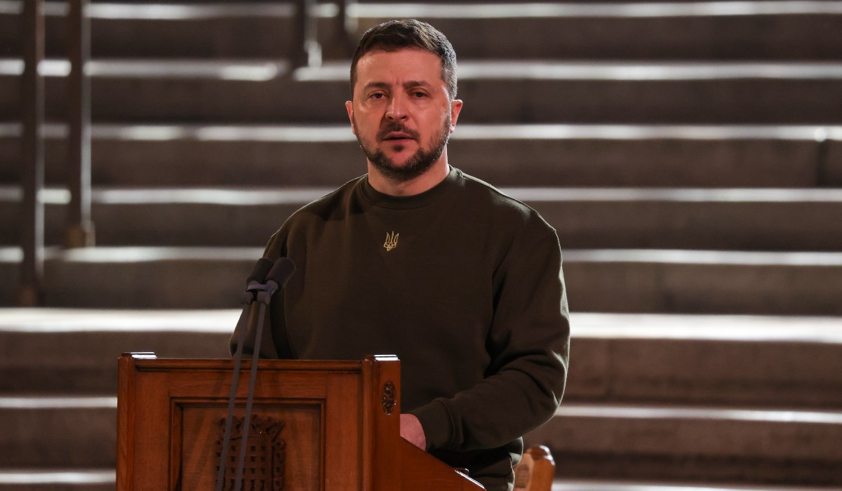 Zelensky addressing Parliament