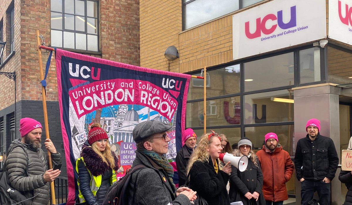 UCU members lobby HEC, Friday