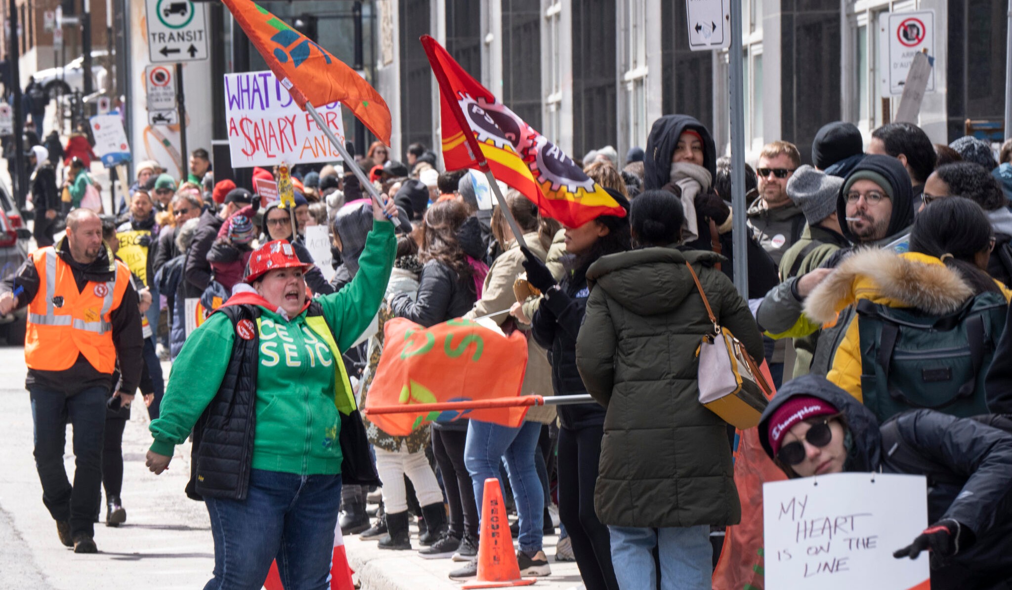 Picket line in Montreal.