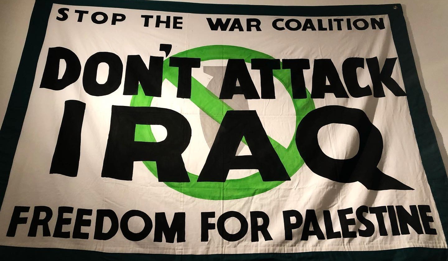 Stop the War banner.