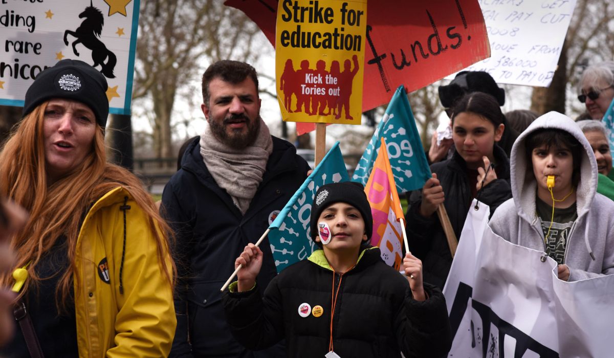 NEU protests at Hyde Park London.