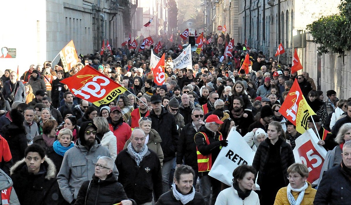 Besançon demonstration against pension reform, February 2023