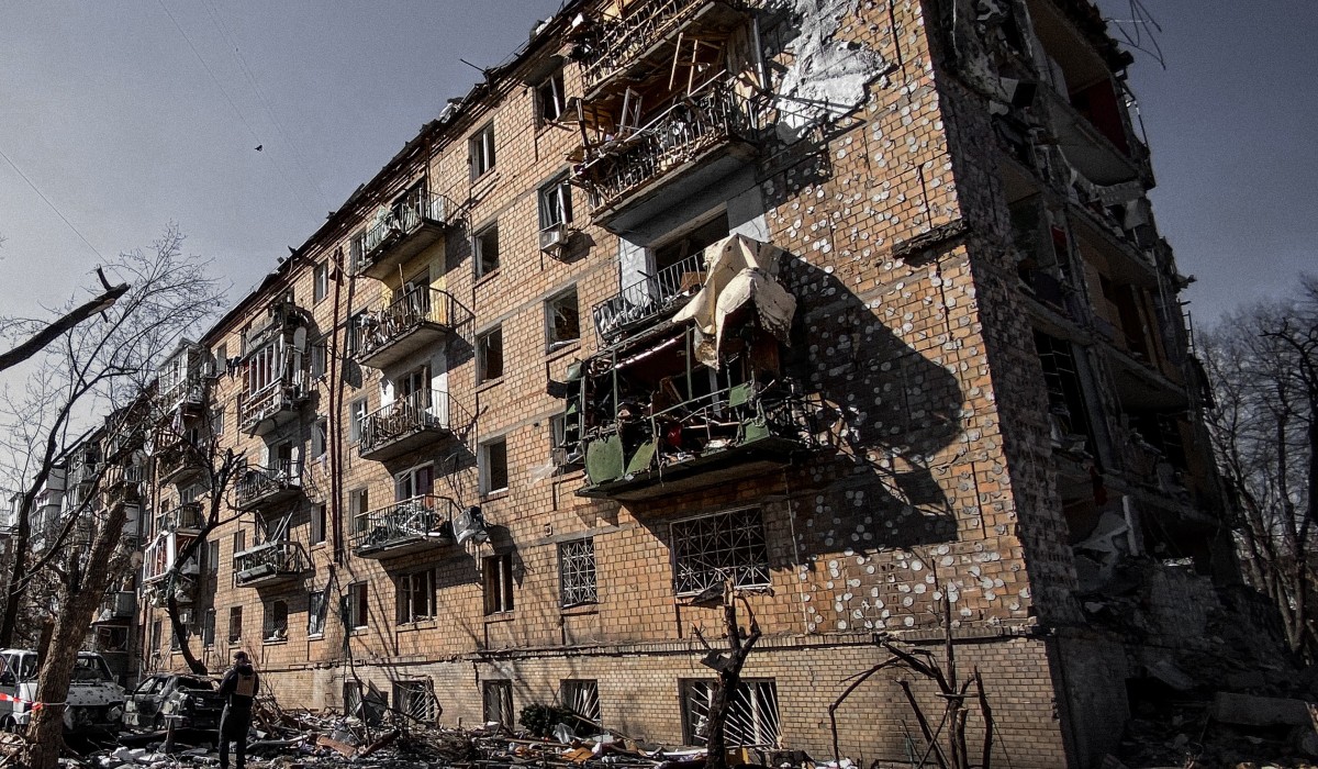 Destroyed residential building, Kiev