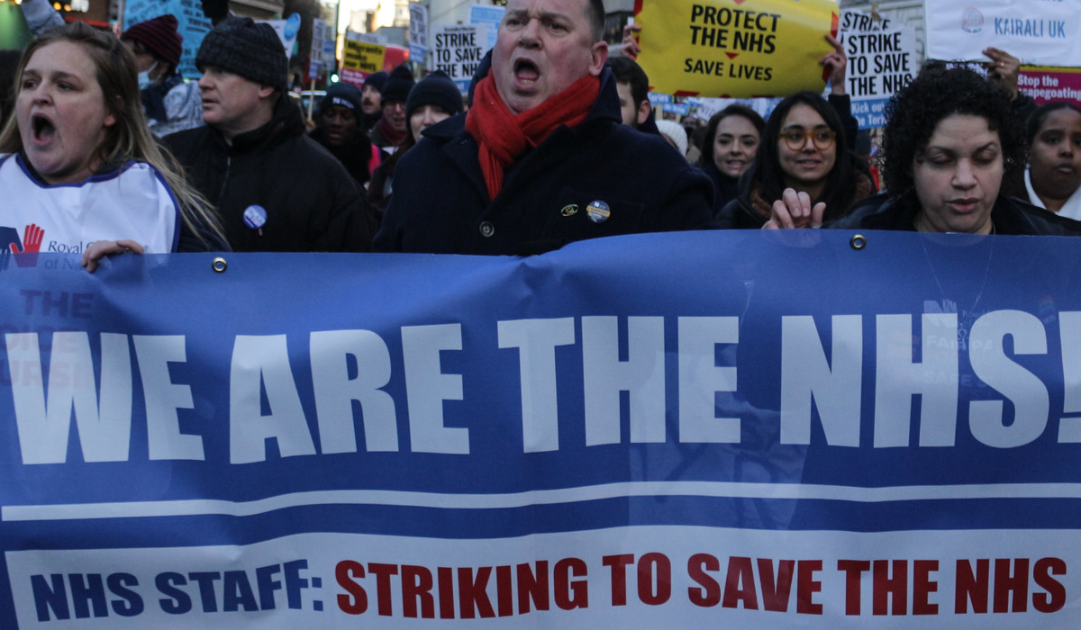 RCN solidarity march in central London, January 2023. Photo: Flickr/Steve Eason