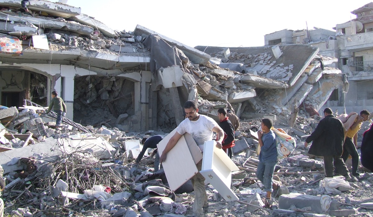 Aftermath of Israeli airstrike in Gaza