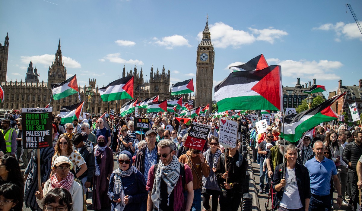 Nakba 77 march & rally, central London 17th May 2025