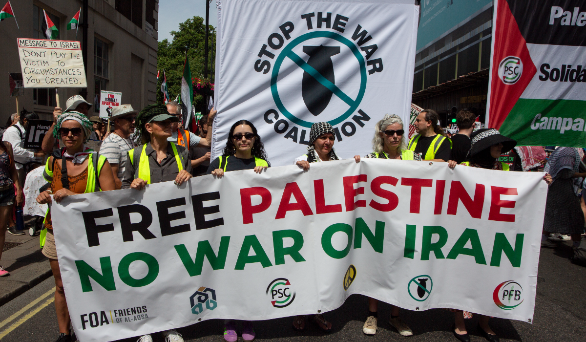 Protesters at Westminster, June 2025. Photo: Flickr/Steve Eason