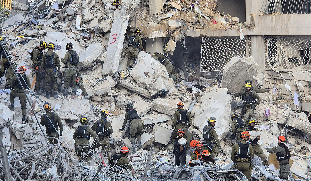 Aftermath of Iranian air strike on Bat Yam