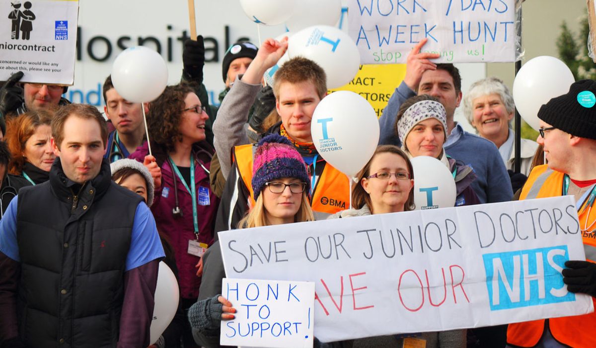 Old Image: Junior Doctors Strike Picket outside Norwich University Hospital.