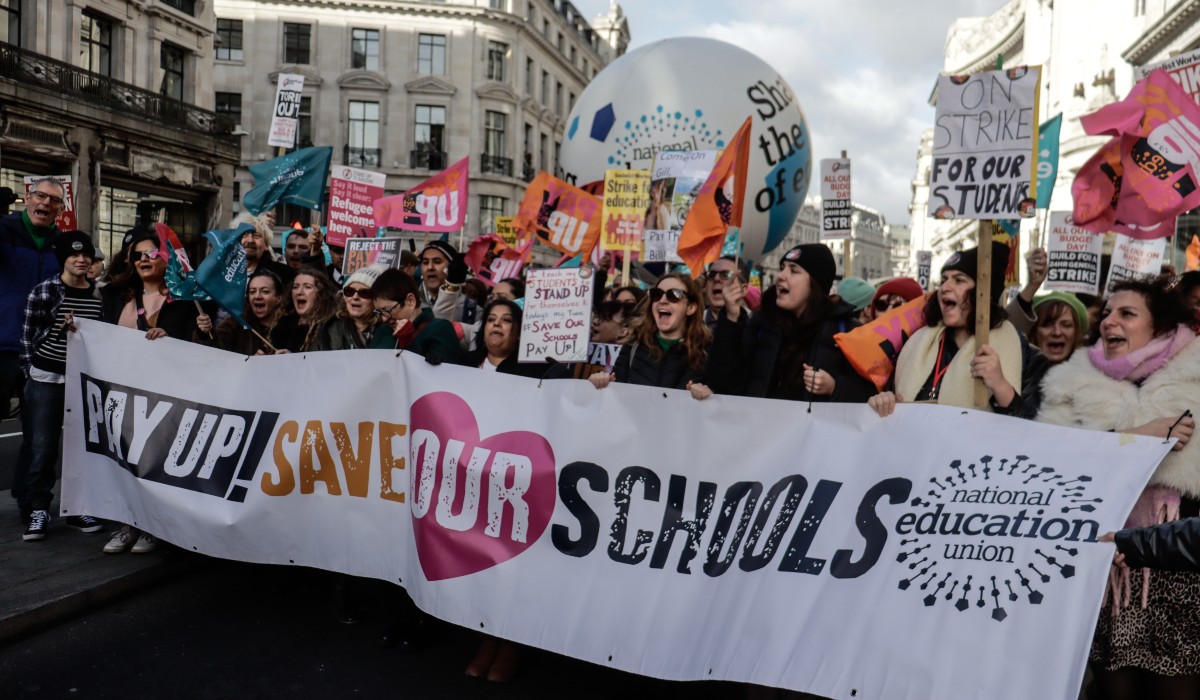 NEU strike march and rally, Feb 2023