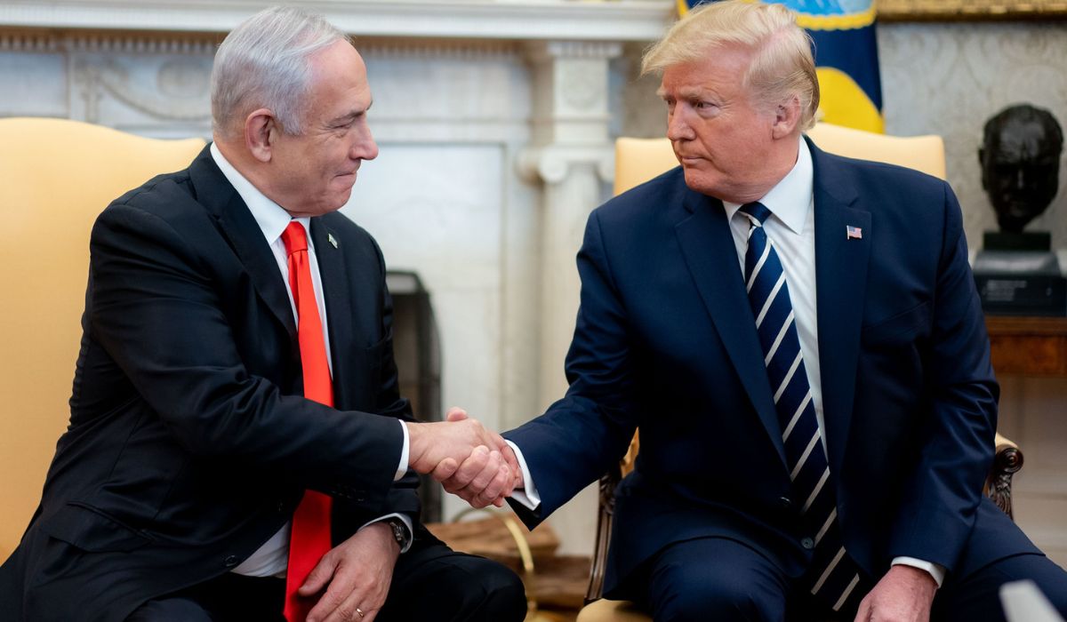 Trump in a meeting with Israeli Prime Minister Benjamin Netanyahu, Jan 27, 2020