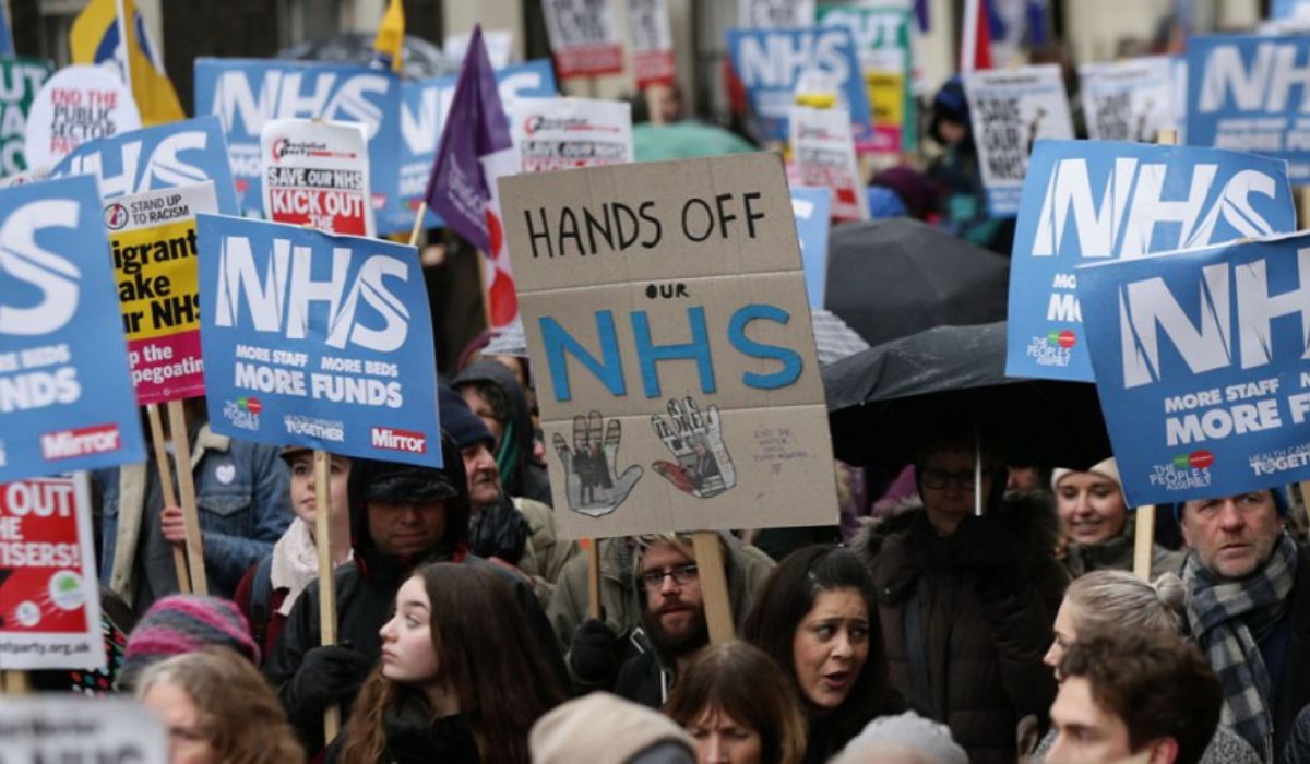 Archive image: NHS anti-privatisation rally.