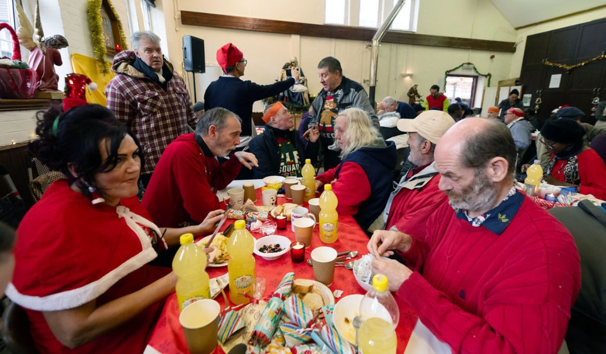 Soup Kitchen Christmas Party in Canning Town.
