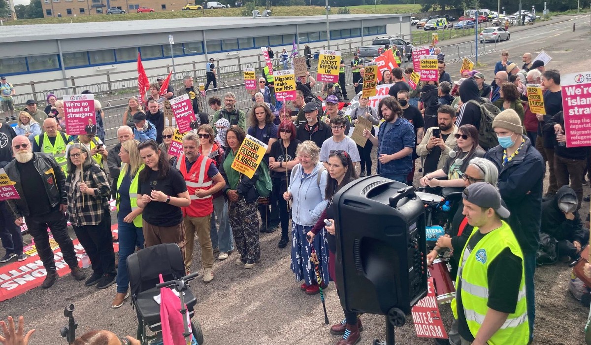 Anti-racist protest in Falkirk.