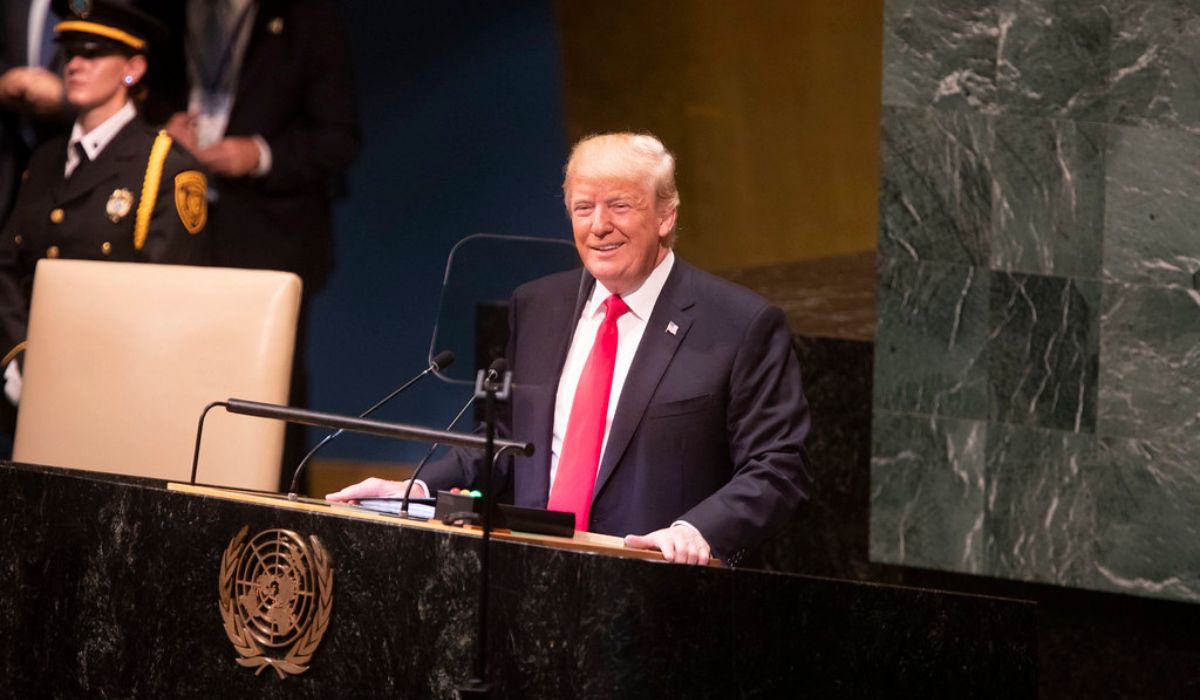 President Donald J. Trump addresses the 73rd session of the U.N. General Assembly Tuesday, Sept. 25, 2018.