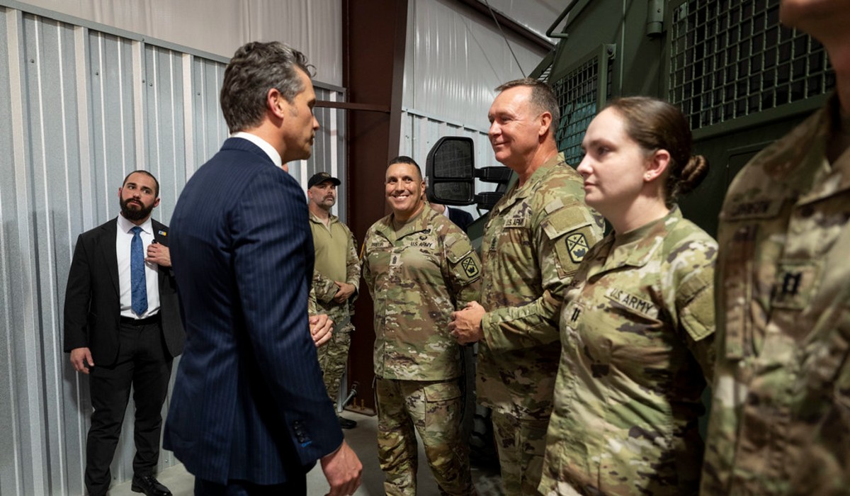 Pete Hegseth meeting troops.