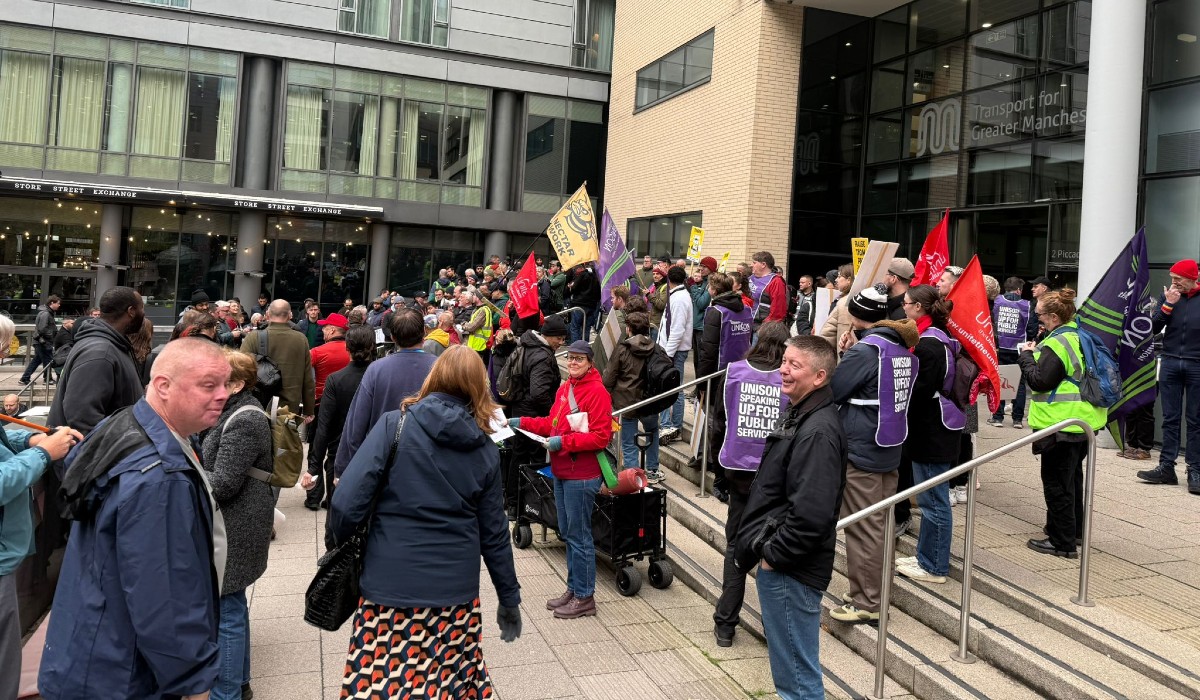 Striking Transport for Greater Manchester workers.