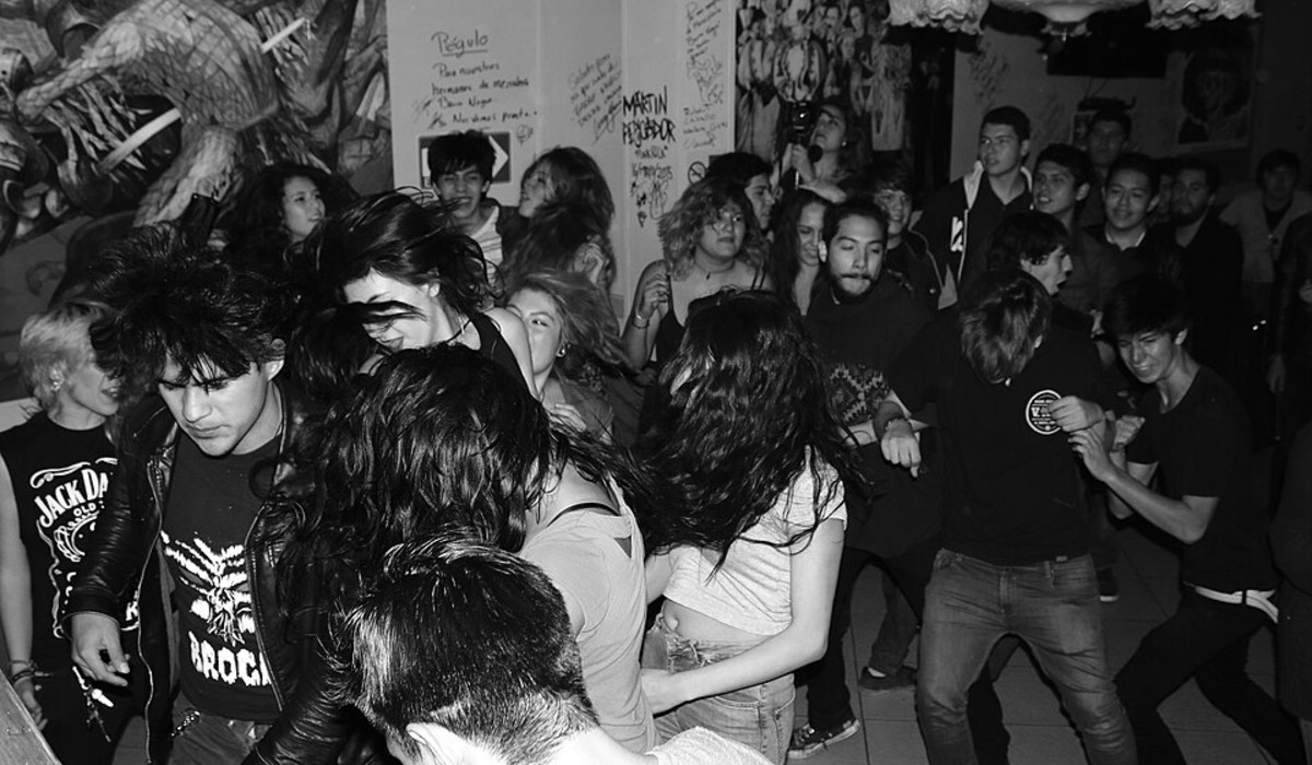 A mosh pit at a Punk show