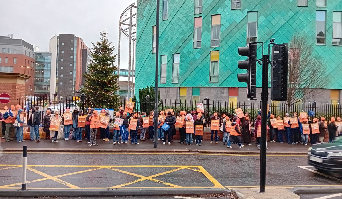 Resident-doctor BMA members were out in force at Newcastle’s main hospital.