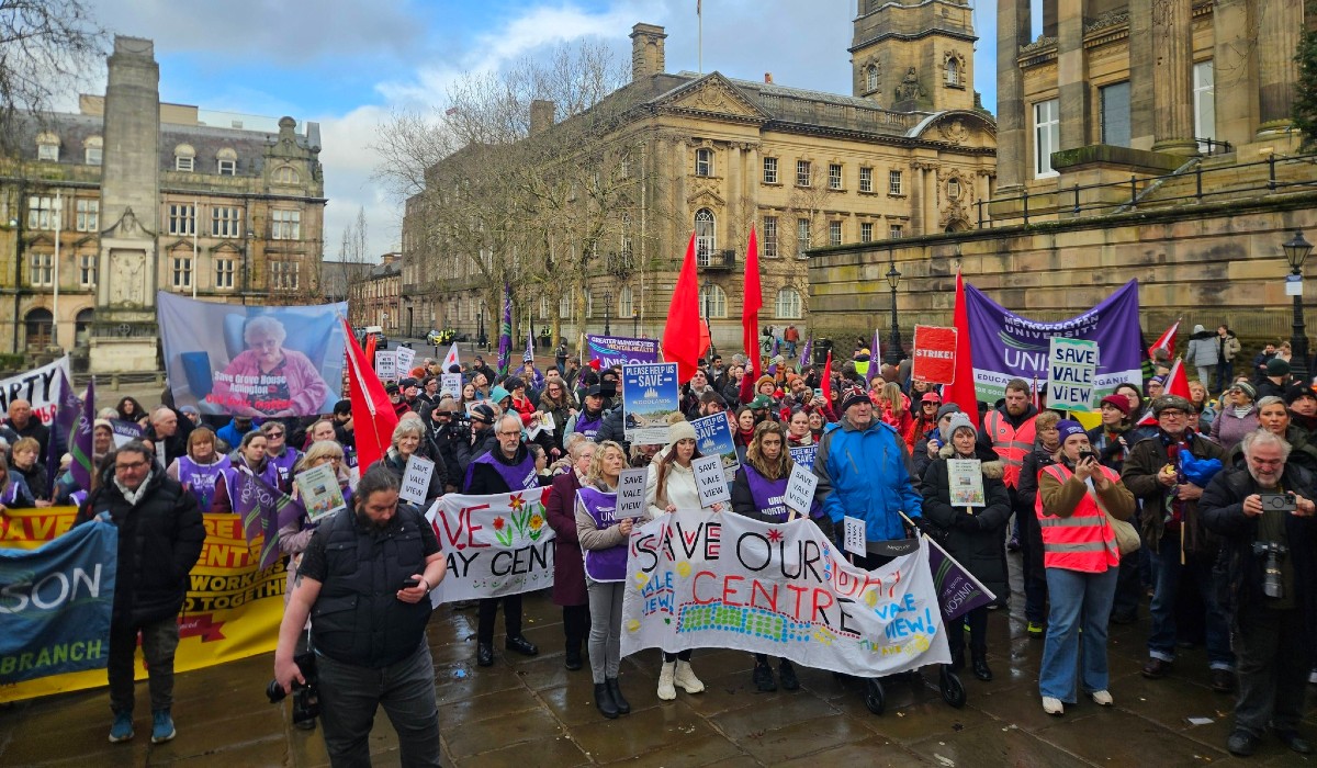 Protest against care home closures in Preston