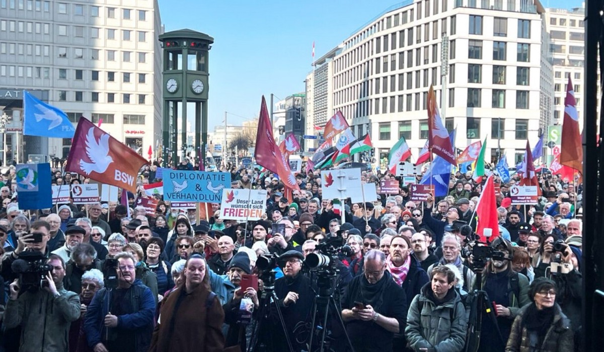 No to war against Iran, Berlin, 21 March Photo: BSW, Germany