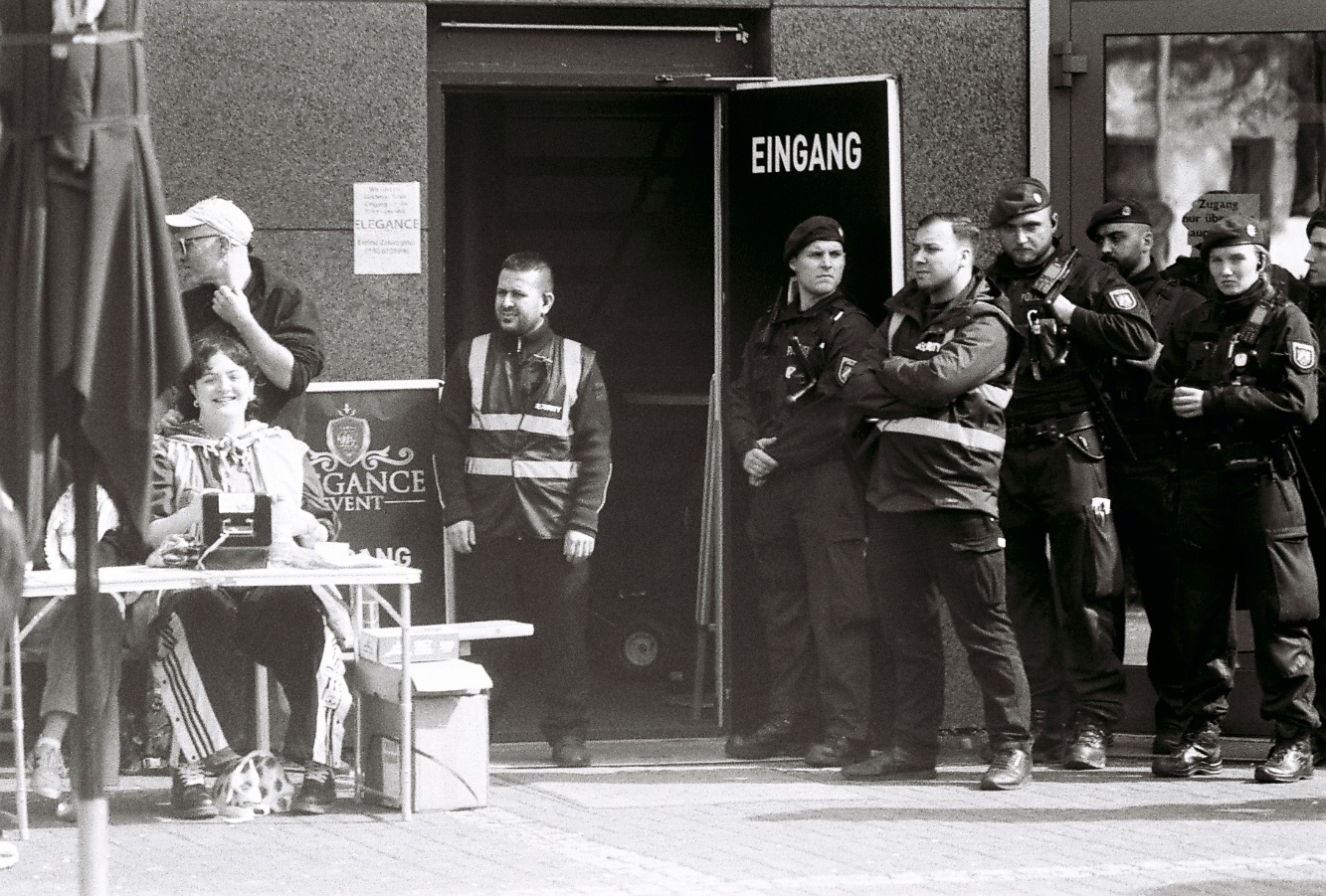Palestine Solidarity Conference before it was broken up by the police, Berlin, April 2024. Wieland Hoban was one of the organisers. Photo: Robert Dale / Wieland Hoban, Germany’s Jewish Problem: Genocides Past and Present (New York: O/R Books 2026), 282pp.