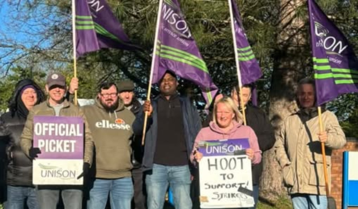 Greater Manchester Mental Health NHS Unison Porter Drivers picket line