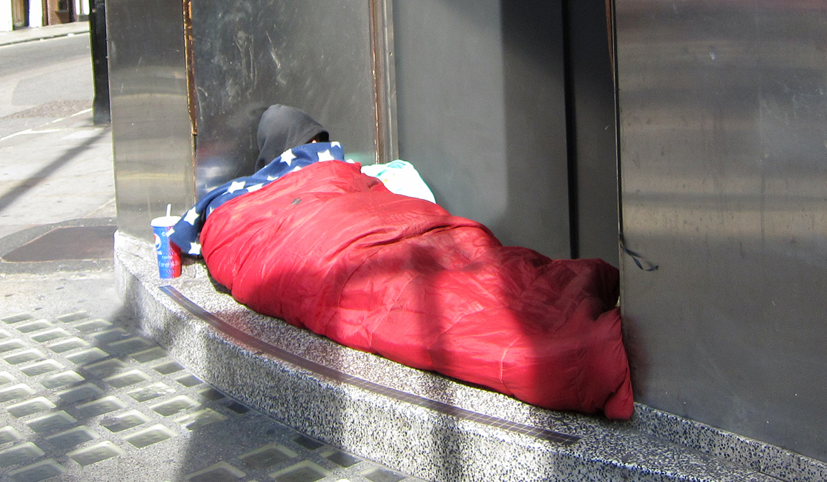 Rough sleeper in London
