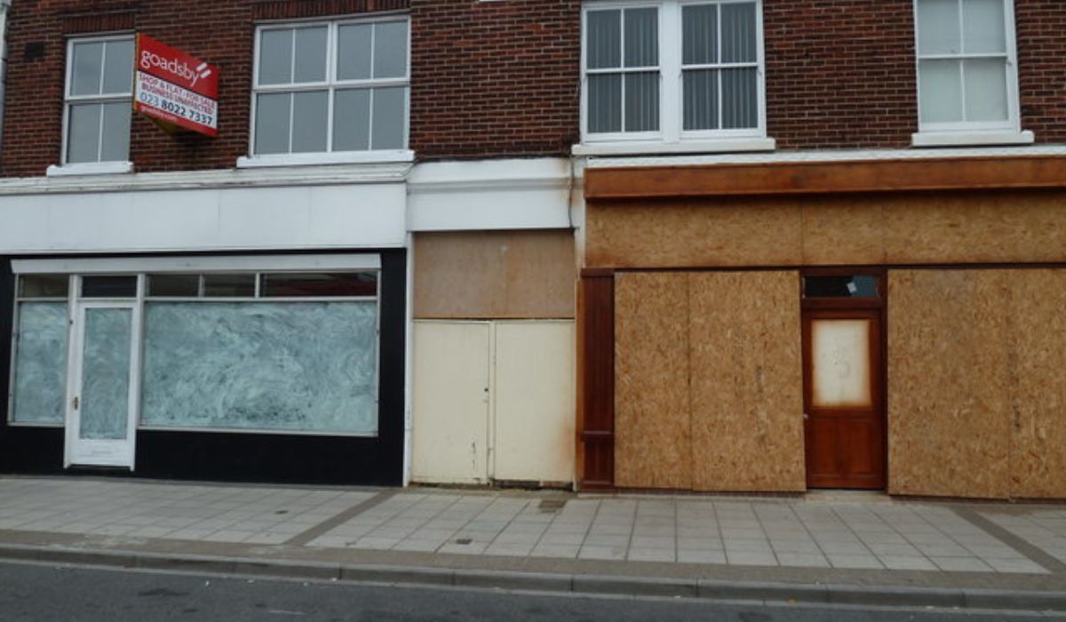 Empty shops in Cosham High Street.