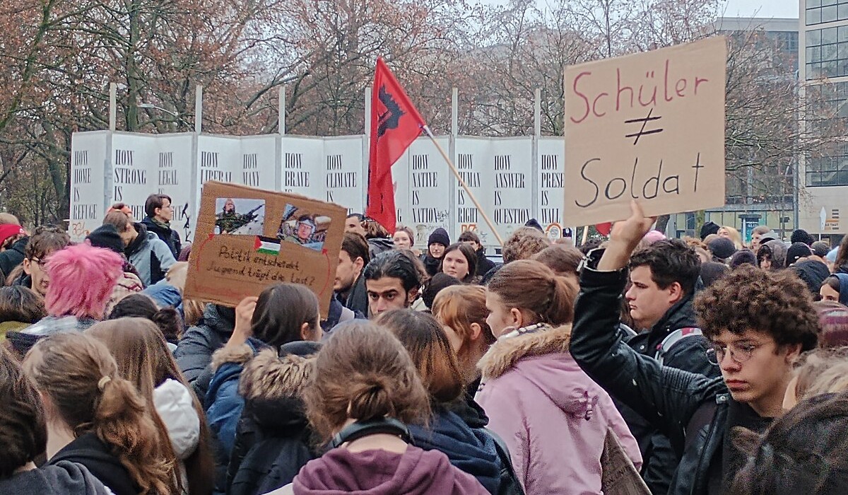School strikes against conscription in Germany.