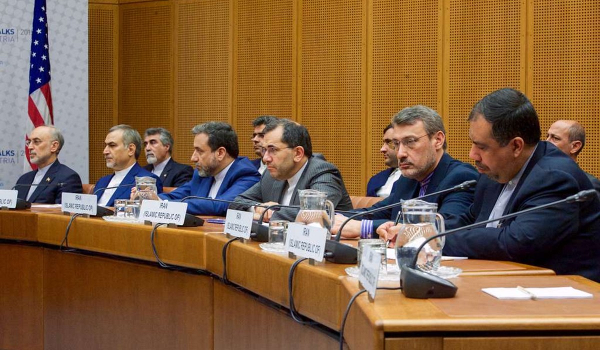 Iranian delegation at negotiations over nuclear development.