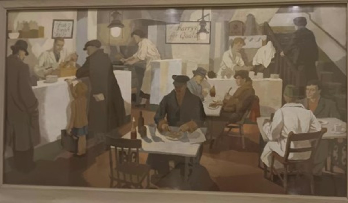 The Fried Fish Shop, 1936, by Cliff Rowe
