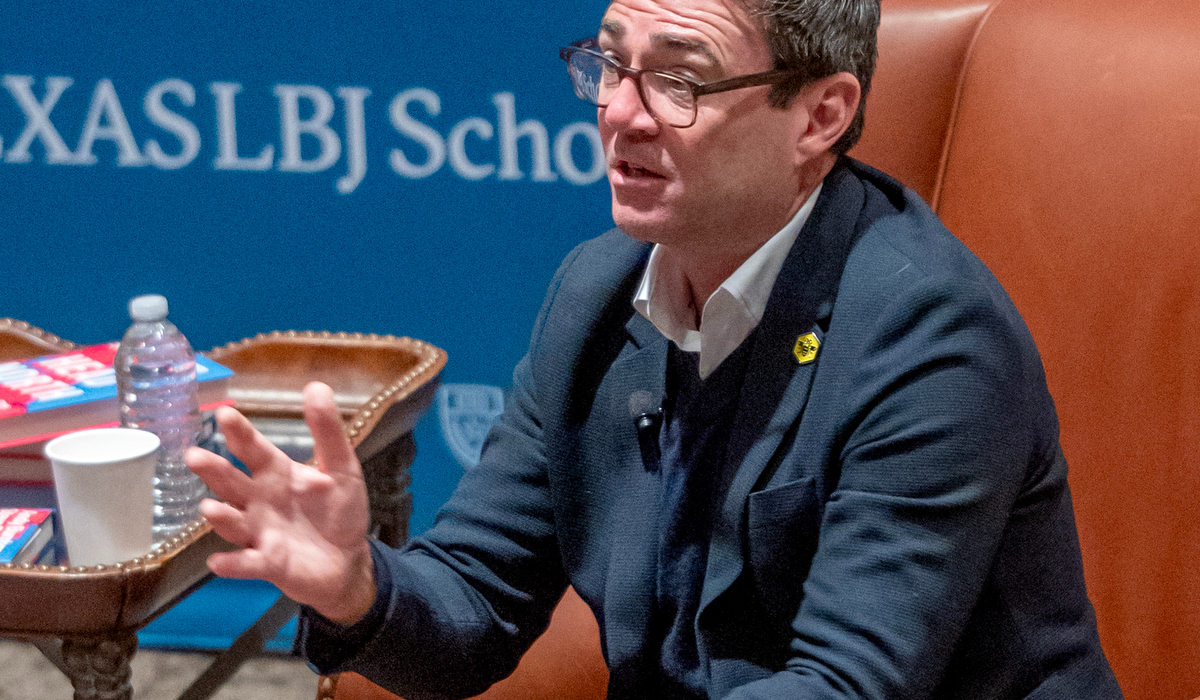 Andy Burnham at the University of Austin in 2025. Photo: Flickr/Jay Goodwin