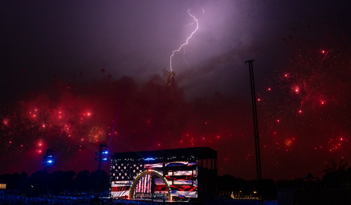Lightning storm over America 250 celebrations. Photo: Aidan P. Ranzieri / White House