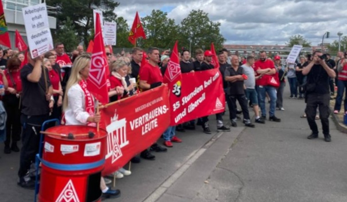 Walk-out at Mercedes plant, Berlin-Marienfelde, 3 July 2026