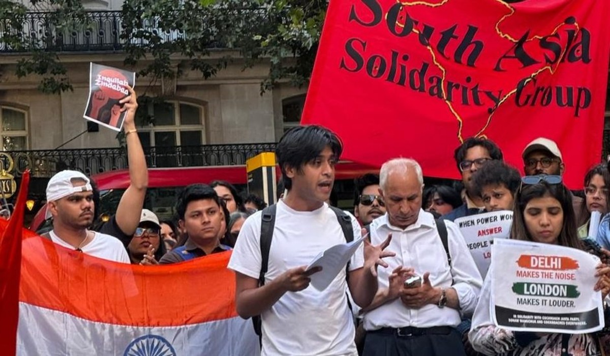 Protest in solidarity with protesters in Delhi.